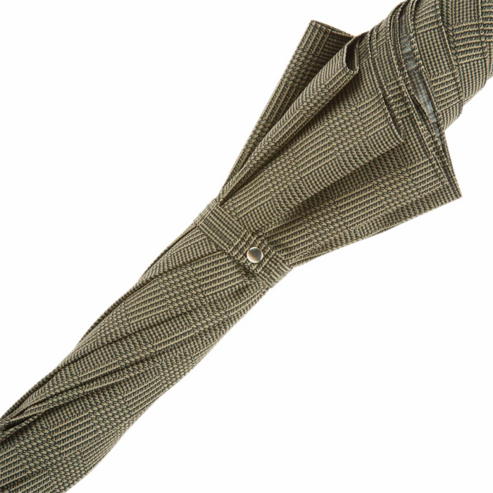 sophisticated chestnut brown striped umbrella with knob end 