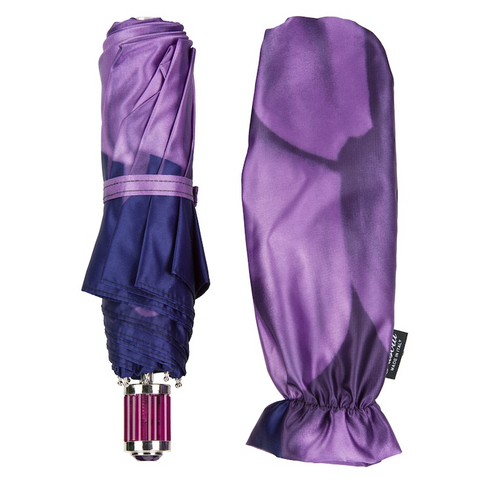 Purple Flower Canopy Designer Folding Umbrella