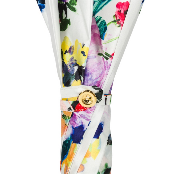 Exclusive Design Umbrella with Flowers and Blue Handle