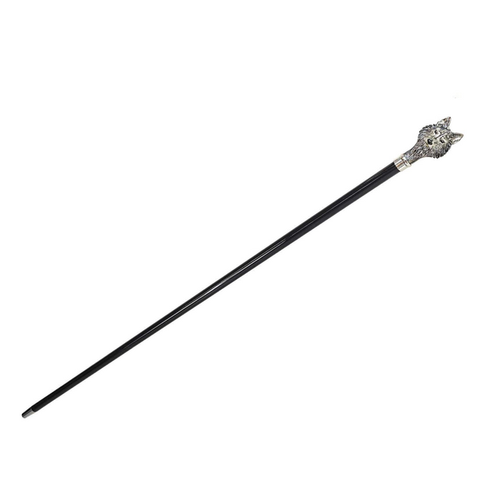 High-quality walking cane with silver-plated design
