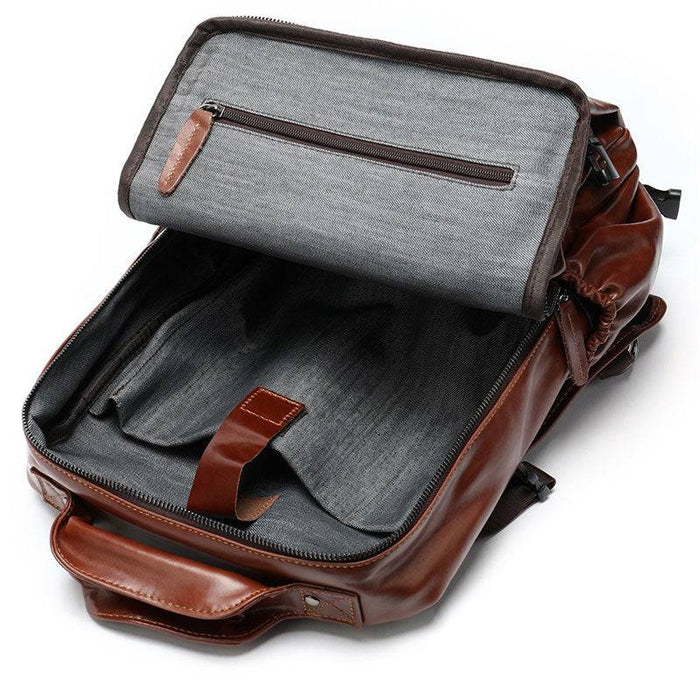 Men's Fashionable Leather EDC Backpack
