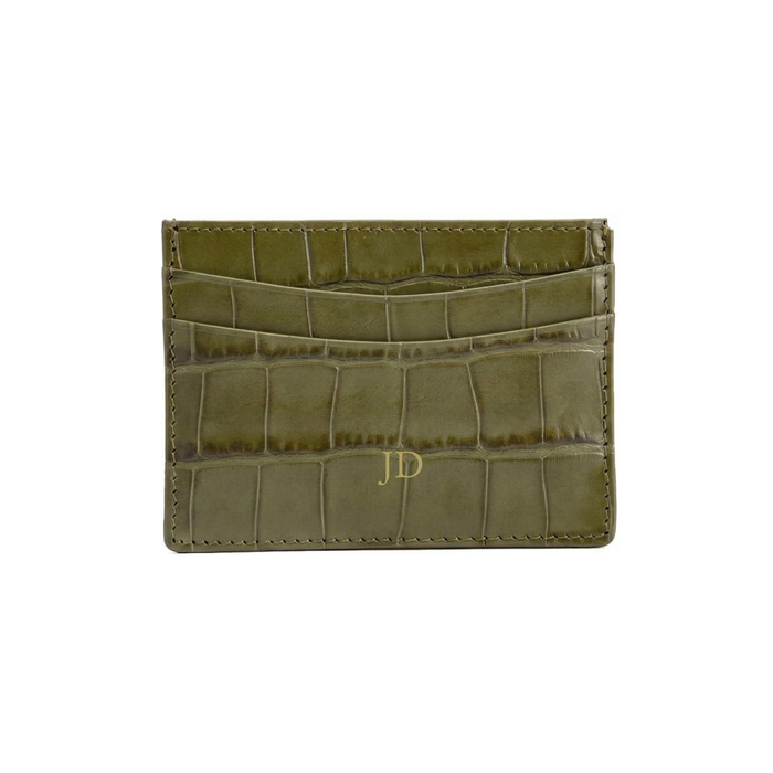 Luxury Leather Card Holder in Crocodile Leather