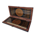 Luxury backgammon board with intricate lion design