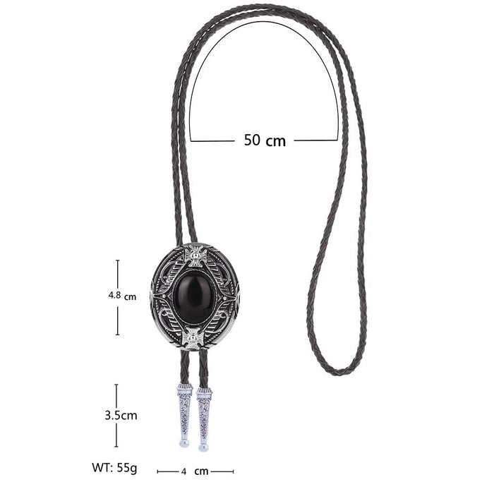 Stone Agate Bolo Ties Wedding Black Bolo Tie Necklace