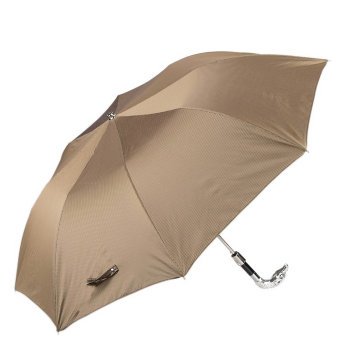 unique beige umbrella with silver eagle handle - exclusive