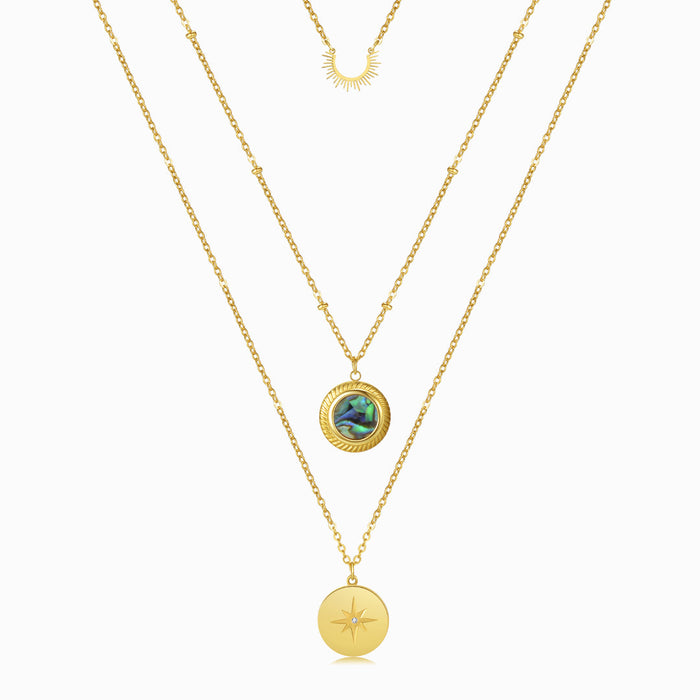 Multi-layered Star of David Emerald Necklace