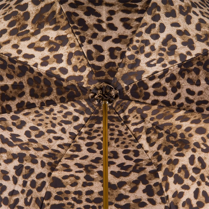 Olive Green Leopard Print Leather Ruched Umbrella