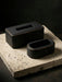 Noir Leather Executive Office Desk Set with Signature Flap Design