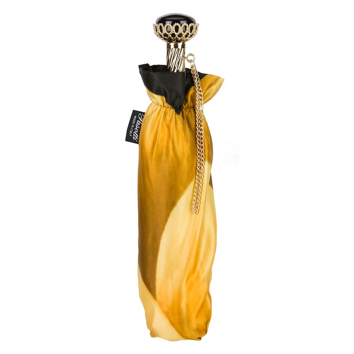 Golden Flower Chic Jewel Brass Folding Umbrella