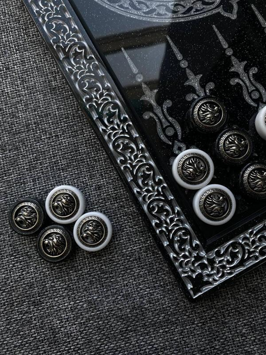Elegant black stone backgammon board