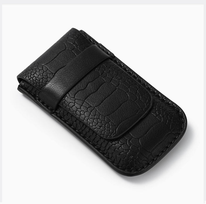 Classic black single watch leather pouch