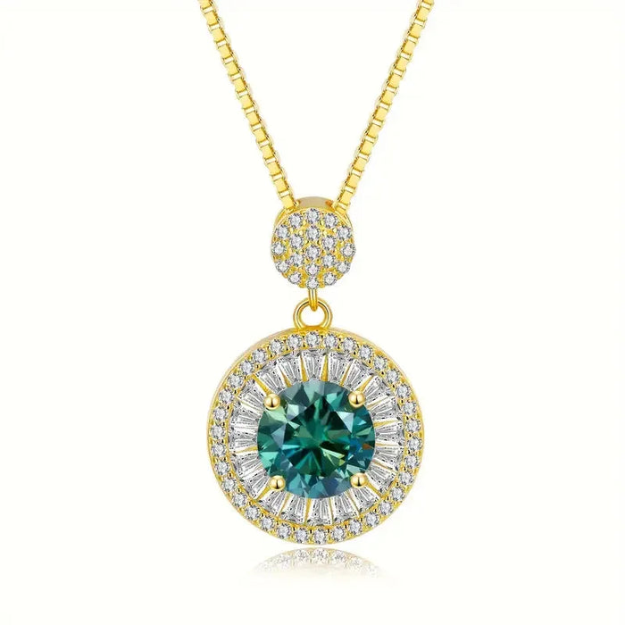Golden Plated 925 Sterling Silver 6.2g Pendant with 2 Carat Moissanite