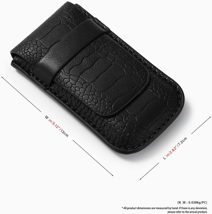 Black leather watch protector pouch