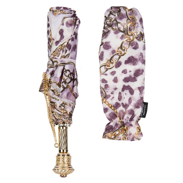 Animalier Chains Jewel Brass Unique Folding Umbrella