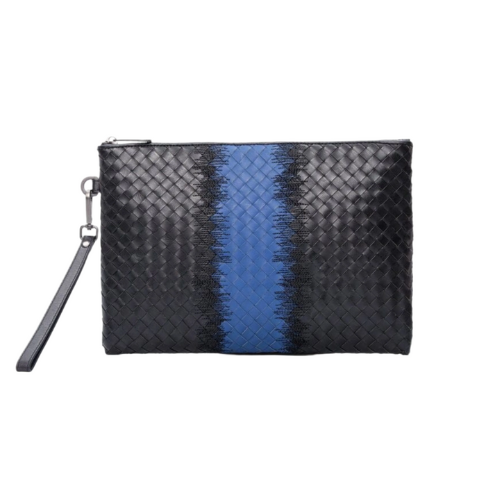 Fashionable Leather Knitted Men's Business Clutch Bag