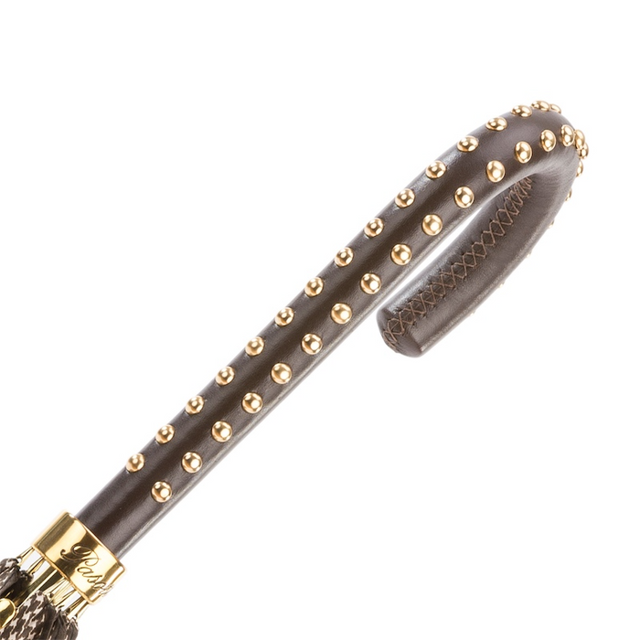 Brown Studded Leather Handle Classic Umbrella