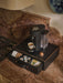 Noir Leather Tea & Coffee Amenity Box with Gold Edge Trim