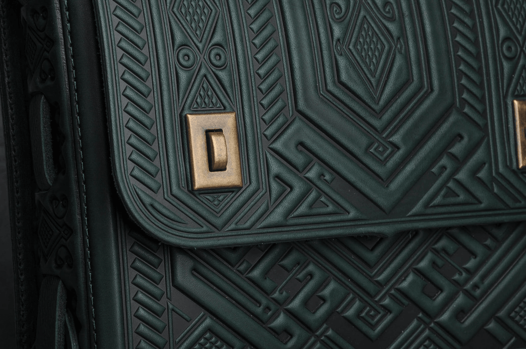 Stylish Green Leather Satchel & Genuine Embossed Leather Bag Collection