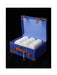 Cobalt Vintage-Style Leatherette Towel Crate with Strap Detail