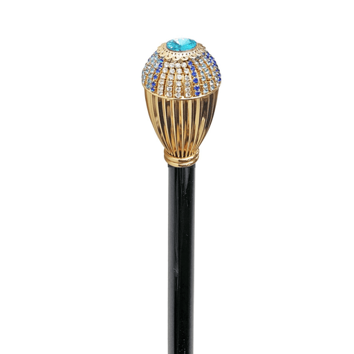 Multicolor Knob Handle 24K Gold-plated Walking Cane