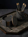 Modern Black Desk Organizer Set – Rose Gold & Vegan Leather