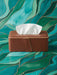 Cognac Leather Executive Office Desk Set with Beige Edge Detailing