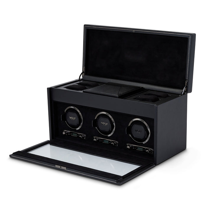 British Racing Triple Watch Winder With Storage