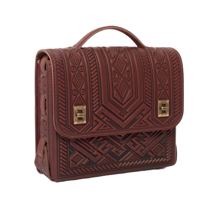 Burgundy Leather Satchel & Briefcase Genuine, Crossbody Bag