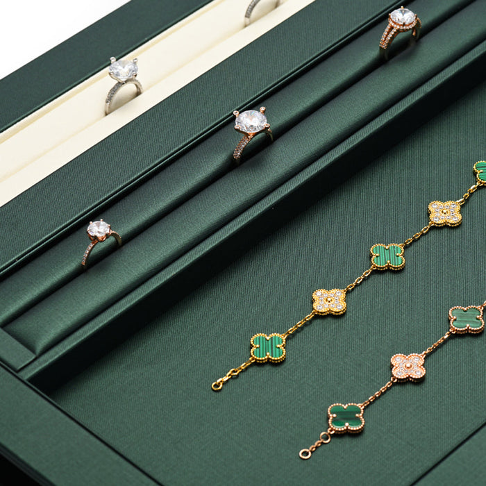 High-quality green jewelry tray for storage