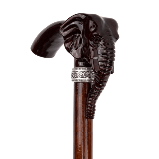 Stylish Elephant Wooden Walking Cane, Unique Design