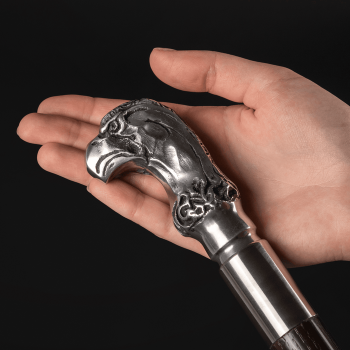 Victorian Eagle Walking Stick, Antique Silver