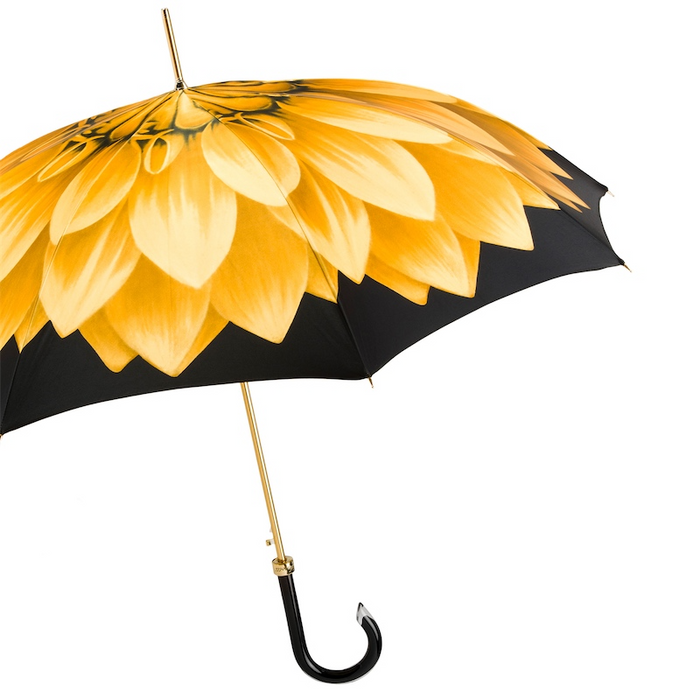 Designer Collectible Yellow Dahlia Canopy Umbrella for Women