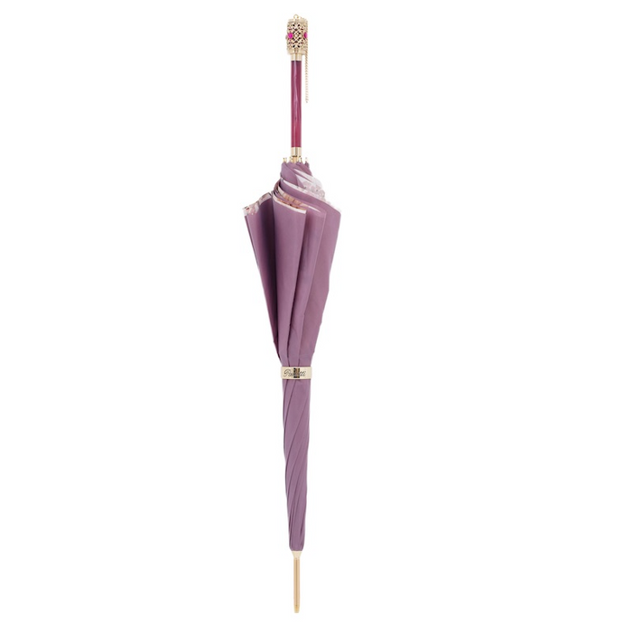 Unique Handle Design Handcrafted Umbrella for Her, Purple