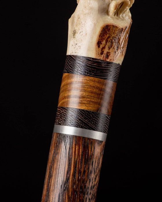 Irish themed limited edition walking cane with deer bone handle