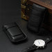 Classic black leather watch pouch