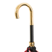 Red Circles Black Classic Golden Brass Handle Umbrella