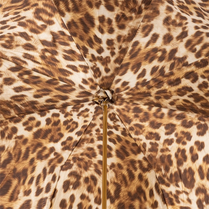 chic creamy white leopard double cloth umbrella