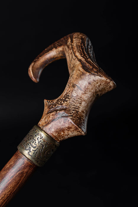 Rare ram's horn handle walking stick