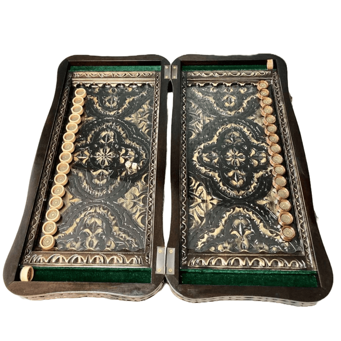 Artisan crafted backgammon set