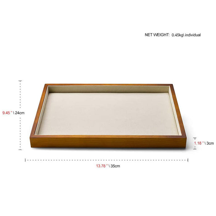 Cream White Wood Flat Stackable Jewelry Tray