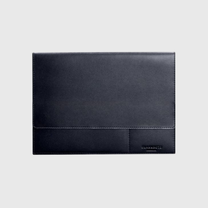 Handmade Dark Blue Leather Folder for Documents A4 on Magnets