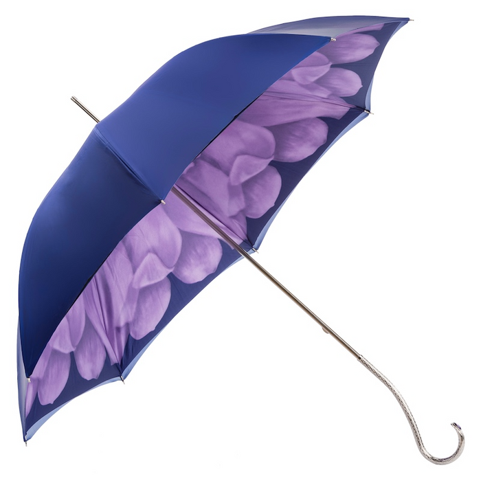Stylish Glamour Purple Double Cloth Umbrella with Jeweled Brass Handle