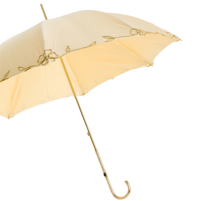 Ivory Jeweled Double Cloth Umbrella for Women