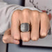 Vintage Steel Square Flat Top Ring