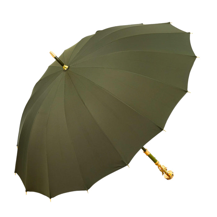 Limited Collection Exclusive Umbrella with 24K Gold-Plated Crocodile Handle