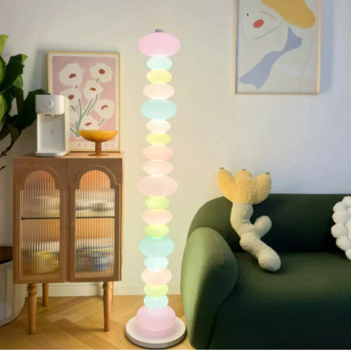 Colorful and Artistic Rainbow Candy Unique Glass Floor/Table Lamp
