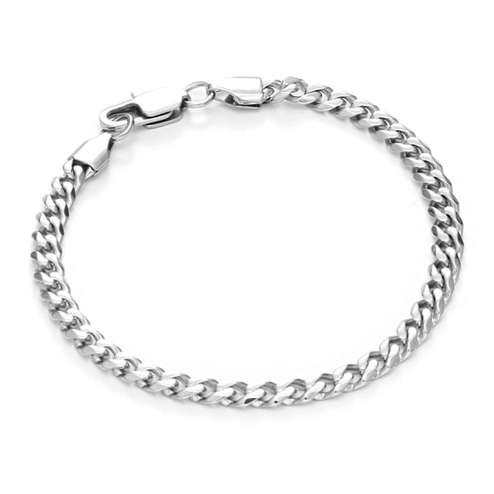 Cuban Bracelet – 5mm 925 Silver, Rhodium Coated