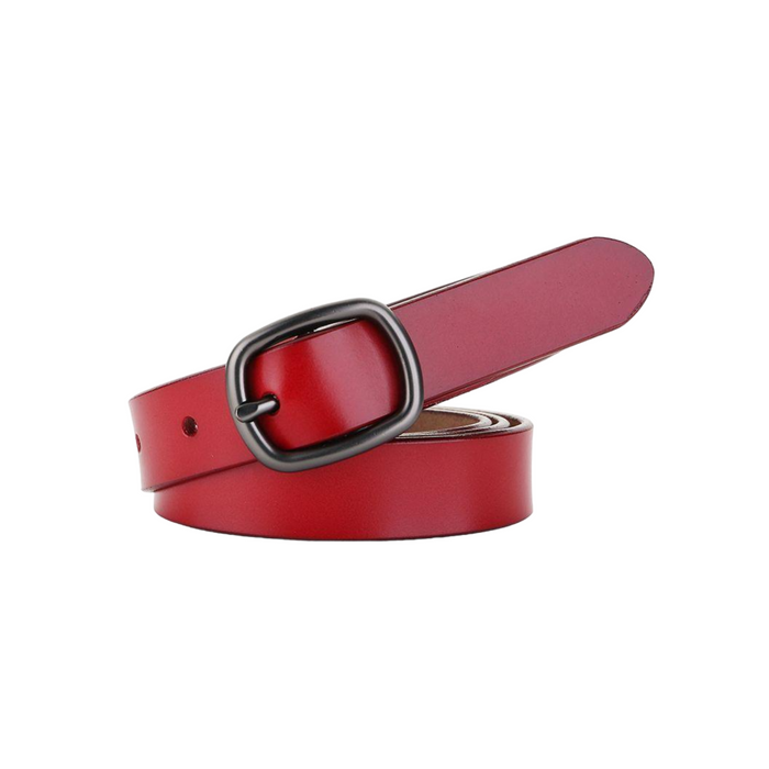 Smooth Leather Belt For Women With Single Buckle, Anni Model