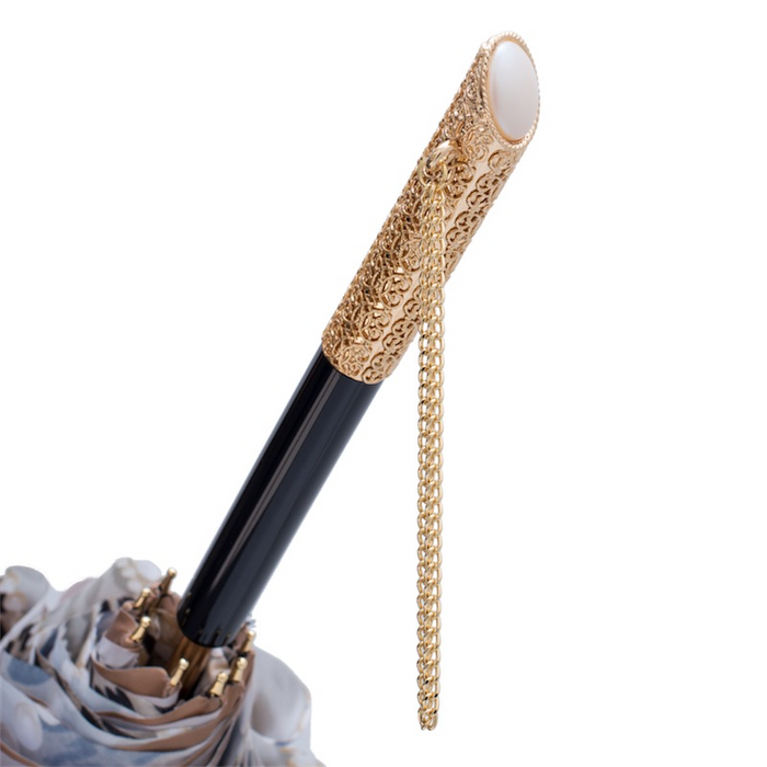 statement gold pearl print double cloth umbrella - designer