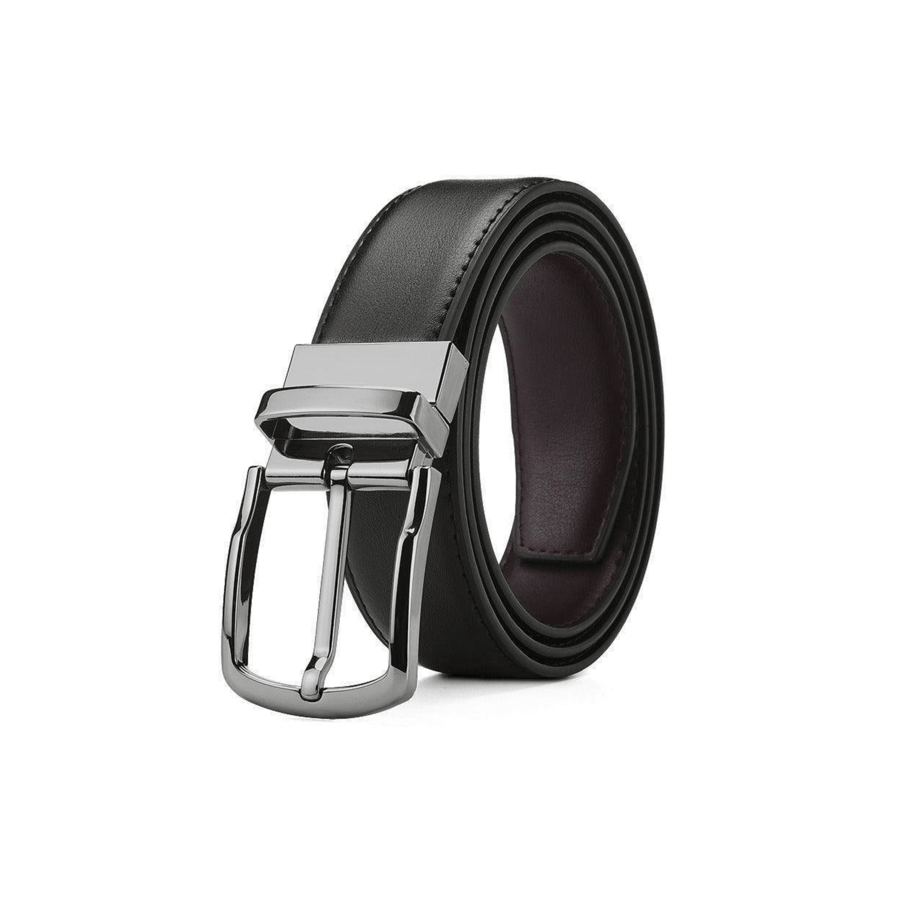 2952 Women\'s 1.5 Inch Leather Reversible Belt, Stylish Fashion Accessory Fuchsia/Olive Reversible Leather Belt | ManeJane – dreamers  main image 2